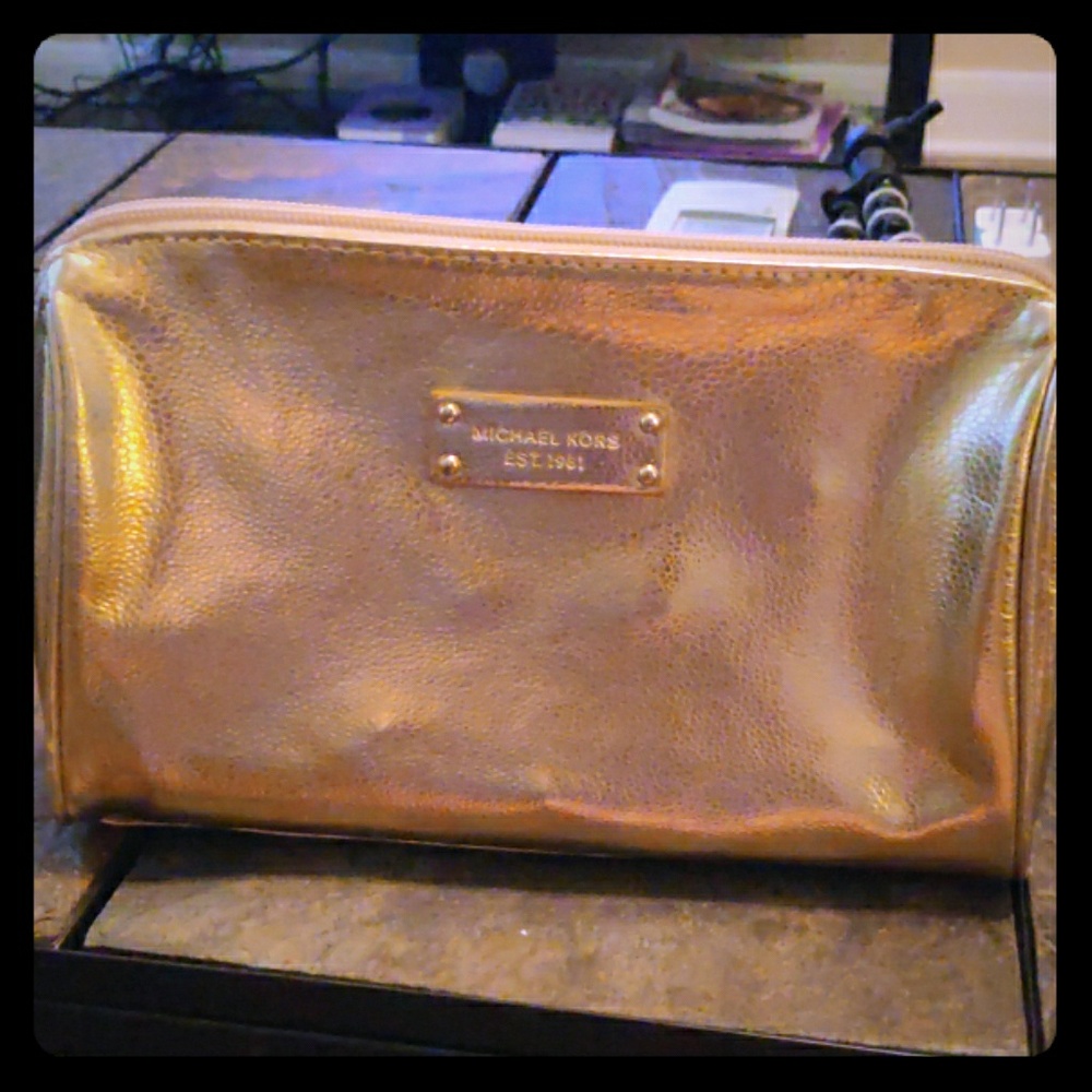 Michael Kors Gold Makeup Bag